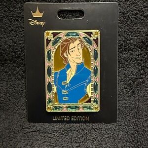 Disney Enamel Pin with Blue and Gold Design